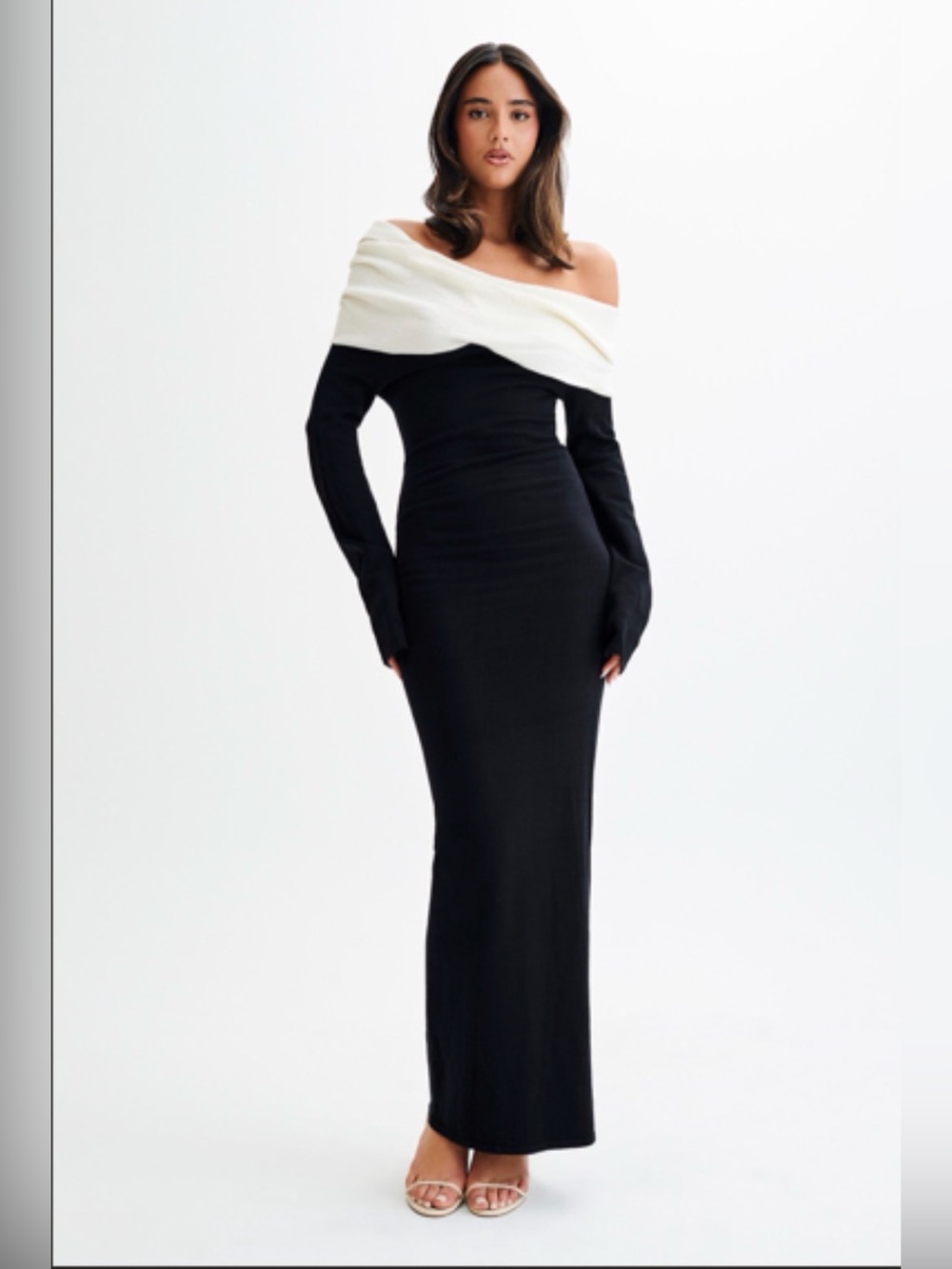 Meshki Yoko Contrast Knit Maxi Dress - Black/White